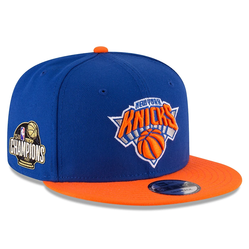 Casquette snapback New Era 9FIFTY pour homme, bleue et orange, New York Knicks, champions des finales NBA 2026