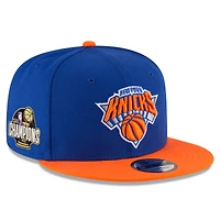 Casquette snapback New Era 9FIFTY pour homme, bleue et orange, New York Knicks, champions des finales NBA 2026