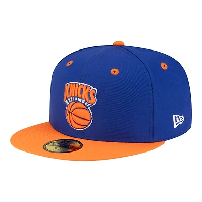 Men's New Era Blue/Orange York Knicks 80s Throwback 59FIFTY Fitted Hat