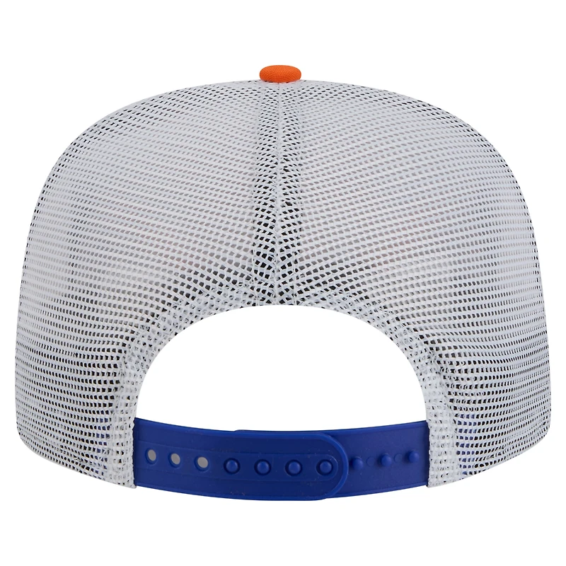 Casquette de golf à visière snapback New Era bleu/orange des New York Knicks pour homme