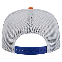 Casquette de golf à visière snapback New Era bleu/orange des New York Knicks pour homme
