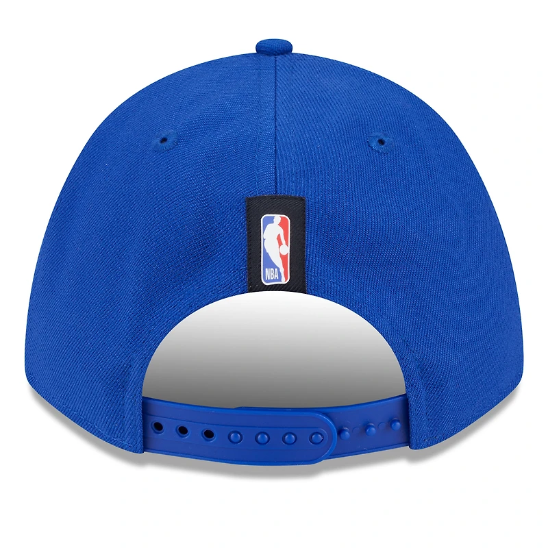 Men's New Era Blue New York Knicks 2025 NBA Draft M-Crown A-Frame 9FORTY Adjustable Hat