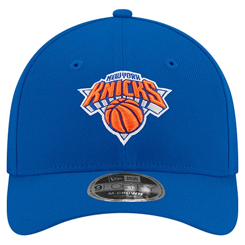 Men's New Era Blue New York Knicks 9FORTY Stock M-Crown Adjustable Hat