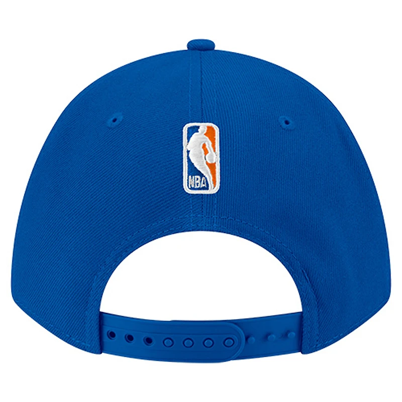 Men's New Era Blue New York Knicks 9FORTY Stock M-Crown Adjustable Hat