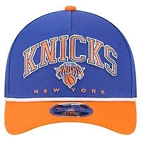 Men's New Era  Blue New York Knicks Bold Arch COOLERA 9FORTY A-Frame M-Crown Adjustable Hat