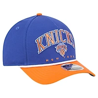 Casquette ajustable New Era bleue New York Knicks Bold Arch COOLERA 9FORTY A-Frame M-Crown pour homme