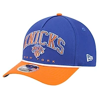 Men's New Era  Blue New York Knicks Bold Arch COOLERA 9FORTY A-Frame M-Crown Adjustable Hat