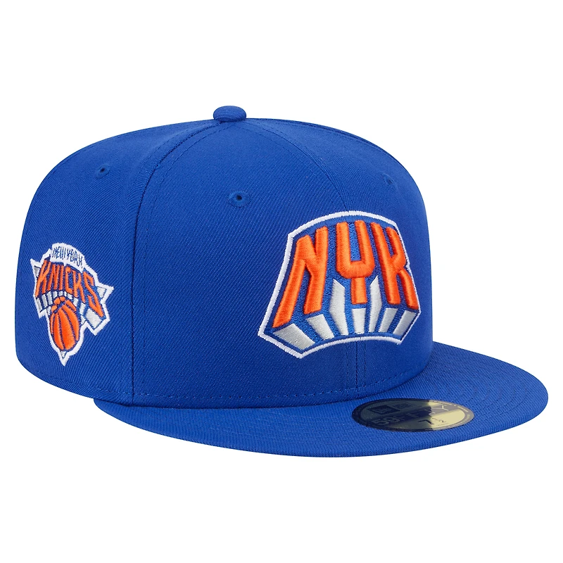 Casquette ajustée New Era Deceptor 59FIFTY bleue pour homme des York Knicks