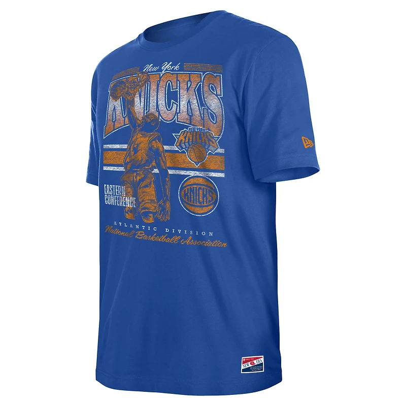 T-shirt oversize délavé aux enzymes New York Knicks bleu Era pour homme