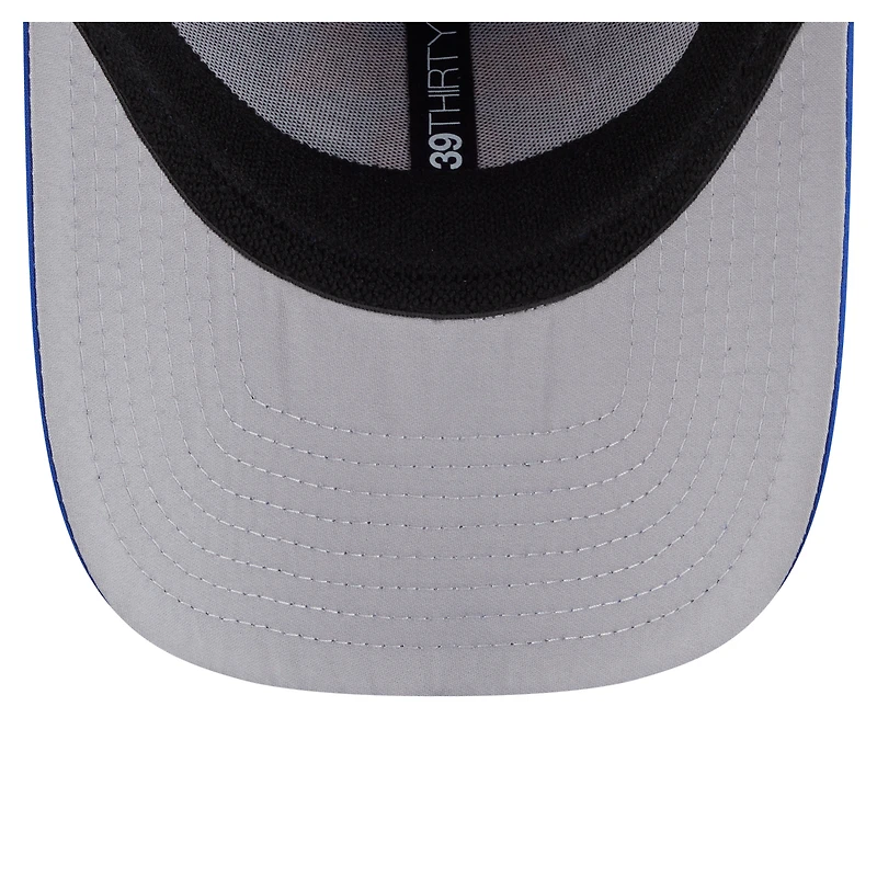 Casquette New Era bleue York Knicks Featherweight Poly Rope Flex 39Thirty pour homme