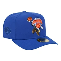Casquette ajustée New Era 59FIFTY bleue pour homme, logo York Knicks Injection Cartoon, style A-Frame