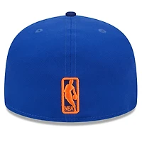 Men's New Era Blue York Knicks  Rally Drive Checkerboard 59FIFTY Crown Fitted Hat