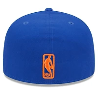 Casquette ajustée 59FIFTY New Era pour hommes des York Knicks Rally Drive Side Patch bleu