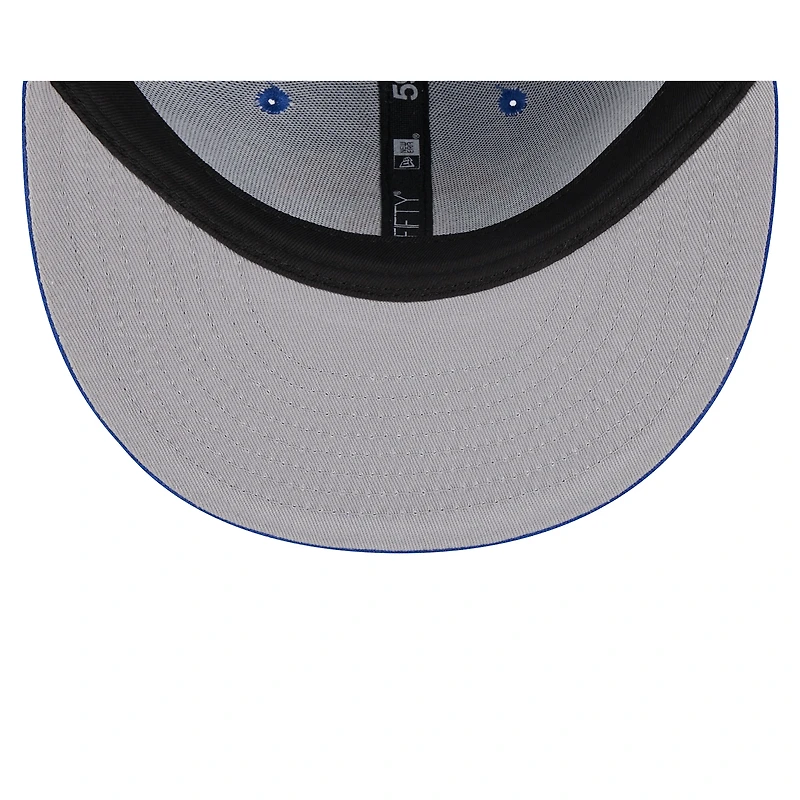 Casquette ajustée 59FIFTY New Era pour hommes des York Knicks Rally Drive Side Patch bleu