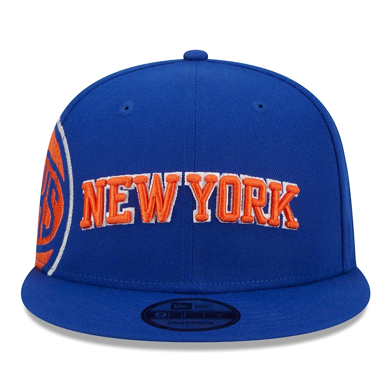 Casquette Snapback 9FIFTY bleue avec logo latéral des New York Knicks New Era pour homme
