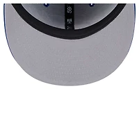 Men's New Era Blue York Knicks Sport Night Script Sided 59FIFTY Fitted Hat