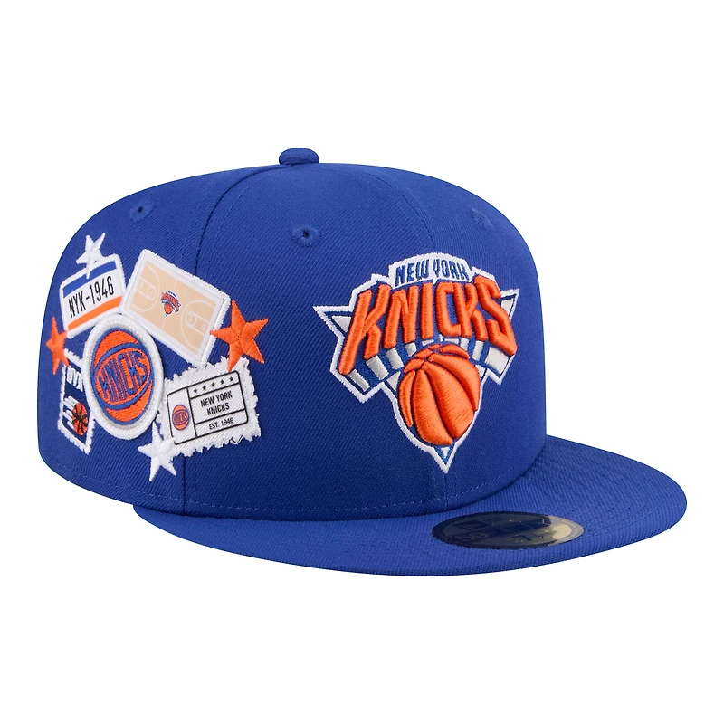 Casquette ajustée New Era bleue pour homme York Knicks Team Collage 59FIFTY