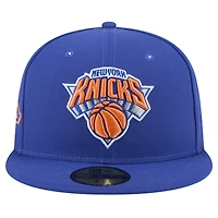 Casquette ajustée New Era 59FIFTY Throwback York Knicks bleue pour homme