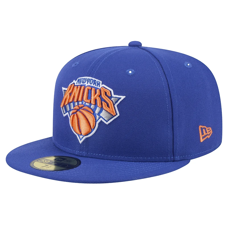 Men's New Era Blue York Knicks Throwback Pennant 59FIFTY Fitted Hat