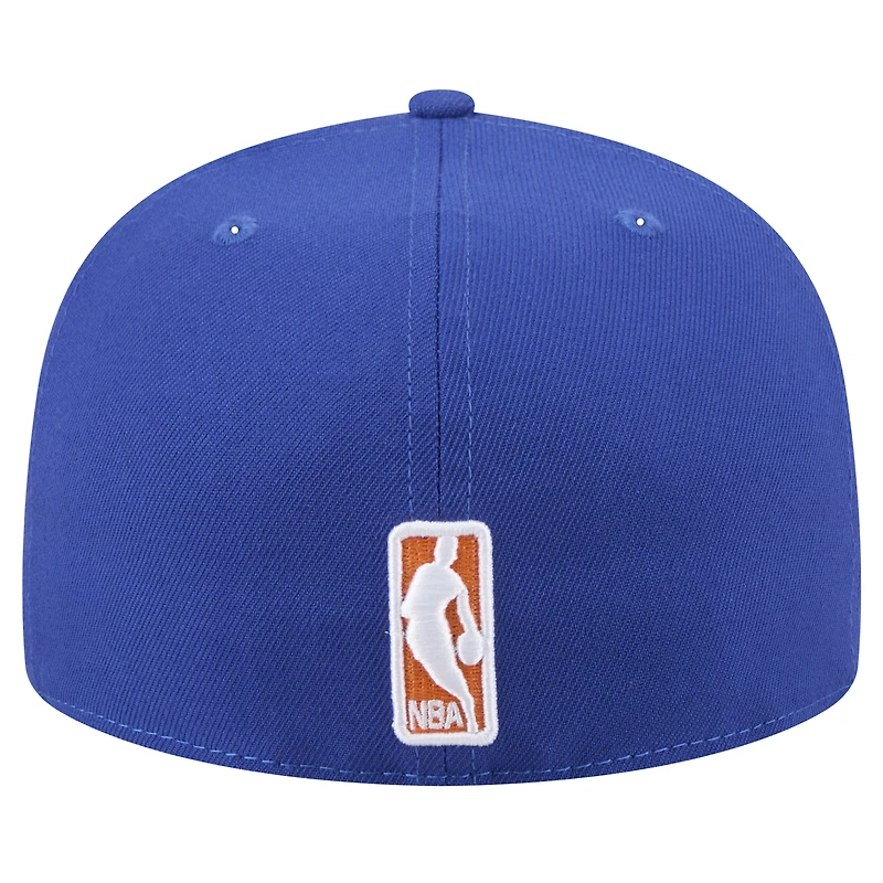 Men's New Era Blue York Knicks Throwback Pennant 59FIFTY Fitted Hat