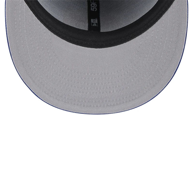 Casquette ajustée New Era 59FIFTY Throwback York Knicks bleue pour homme