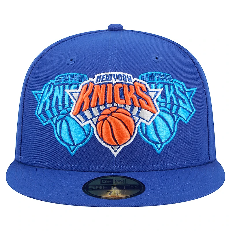 Casquette ajustée New Era Tri-Hit 59Fifty bleue des York Knicks pour homme