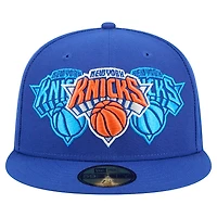 Casquette ajustée New Era Tri-Hit 59Fifty bleue des York Knicks pour homme