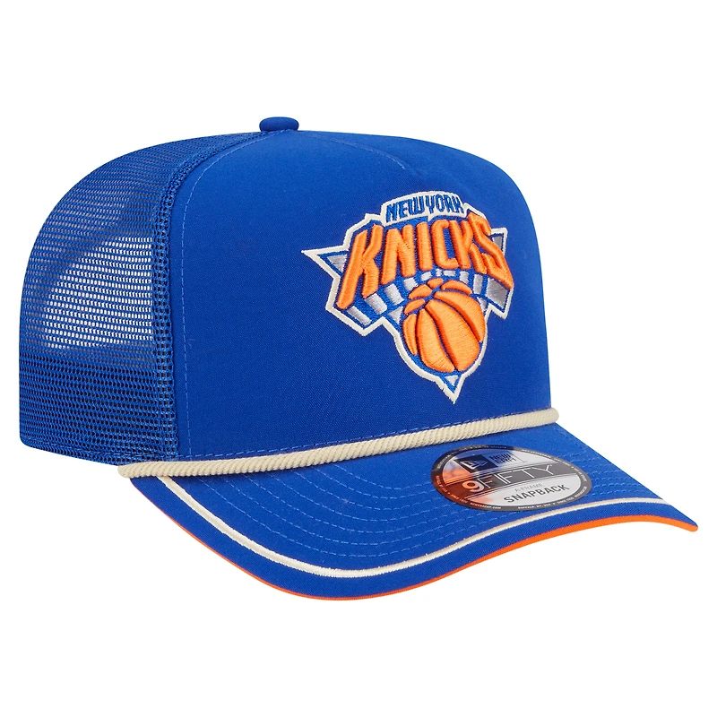 Men's New Era Blue New York Knicks Vintage Team Rope A-Frame 9FIFTY Snapback Hat