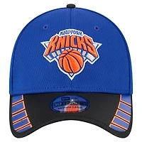 Casquette New Era bleue York Knicks Visor Hit 39THIRTY Flex pour homme