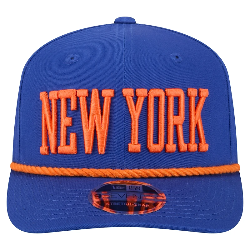 Casquette ajustable New Era 9SEVENTY bleue New York Knicks pour homme