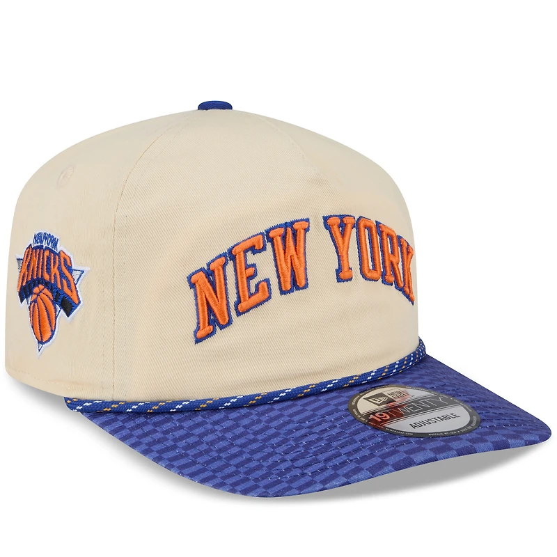 Men's New Era Cream/Blue New York Knicks 2025/26 City Edition 19TWENTY Adjustable Hat