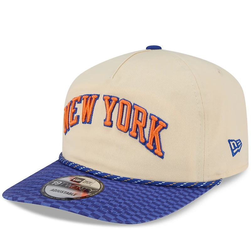 Men's New Era Cream/Blue New York Knicks 2025/26 City Edition 19TWENTY Adjustable Hat