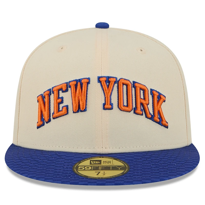 Men's New Era Cream/Blue York Knicks 2025/26 City Edition 59FIFTY Fitted Hat