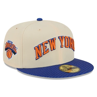 Men's New Era Cream/Blue York Knicks 2025/26 City Edition 59FIFTY Fitted Hat