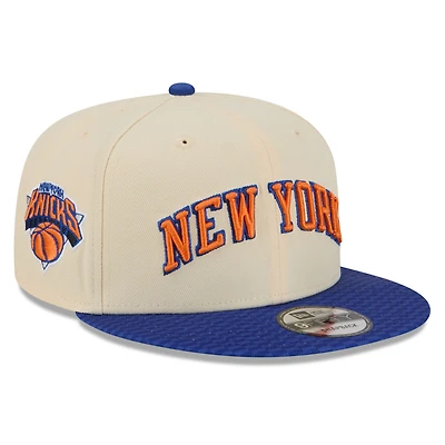 Casquette snapback New Era crème/bleue New York Knicks édition City 2025/26 pour homme