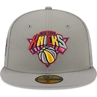 Casquette ajustée New Era Graphite York Knicks Colour Pack 59FIFTY pour homme