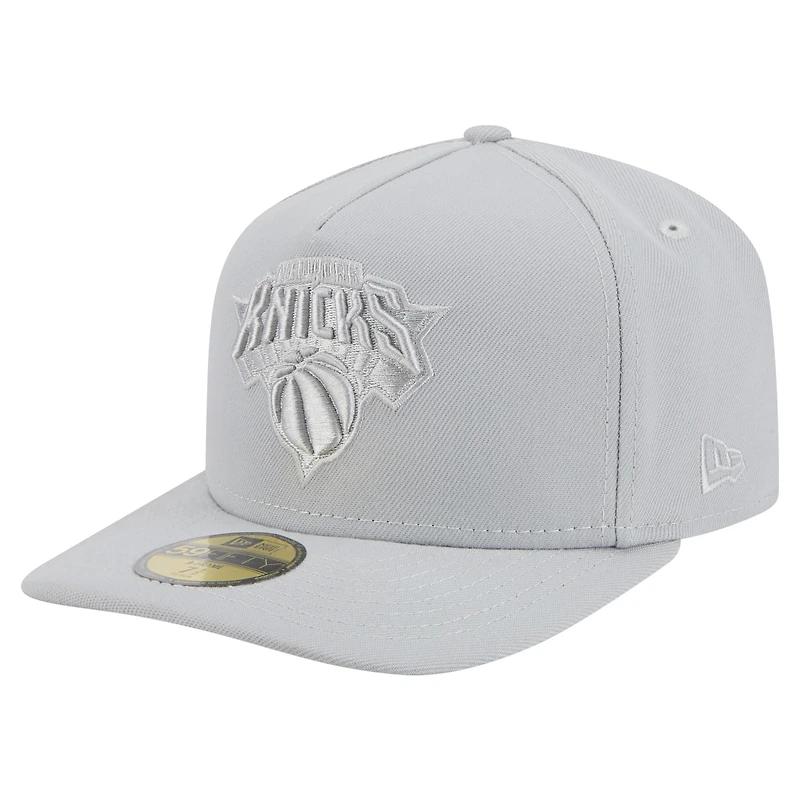 Men's New Era  Gray York Knicks Colorpack A-Frame Pinch Front 59FIFTY Fitted Hat
