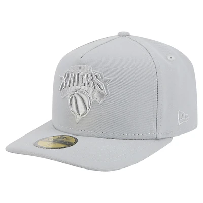 Men's New Era  Gray York Knicks Colorpack A-Frame Pinch Front 59FIFTY Fitted Hat