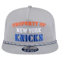 Casquette snapback grise New Era pour homme, motif golfeur rétro des New York Knicks