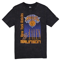 T-shirt New Era noir Jalen Brunson des York Knicks Full Court Press, délavé minéral, pour homme