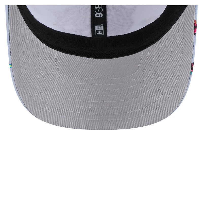 Casquette extensible à bouton-pression New Era bleu clair/gris pour homme