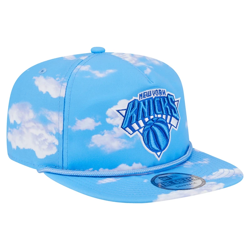 Casquette ajustable New Era bleu clair New York Knicks pour homme avec logo « Head in the Clouds »