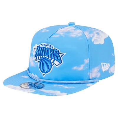 Casquette ajustable New Era bleu clair New York Knicks pour homme avec logo « Head in the Clouds »