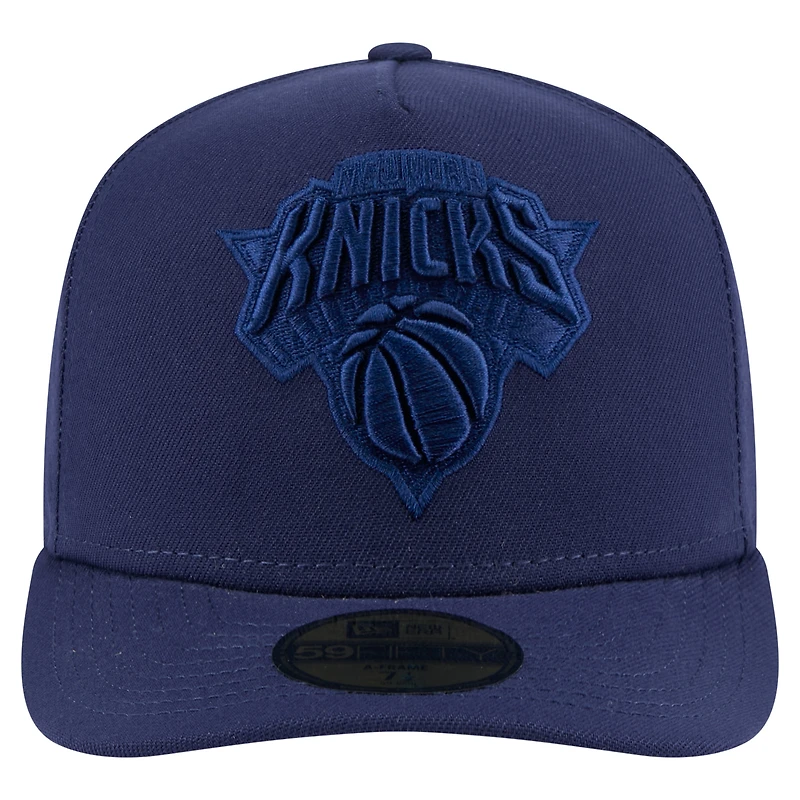 Men's New Era  Navy York Knicks Colorpack A-Frame Pinch Front 59FIFTY Fitted Hat