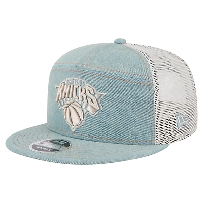 Casquette camionneur à snapback 9FIFTY Adventure Denim pour homme New Era New York Knicks