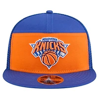 Men's New Era  Orange/Blue New York Knicks Outdoor Split Panel 9FIFTY Snapback Hat