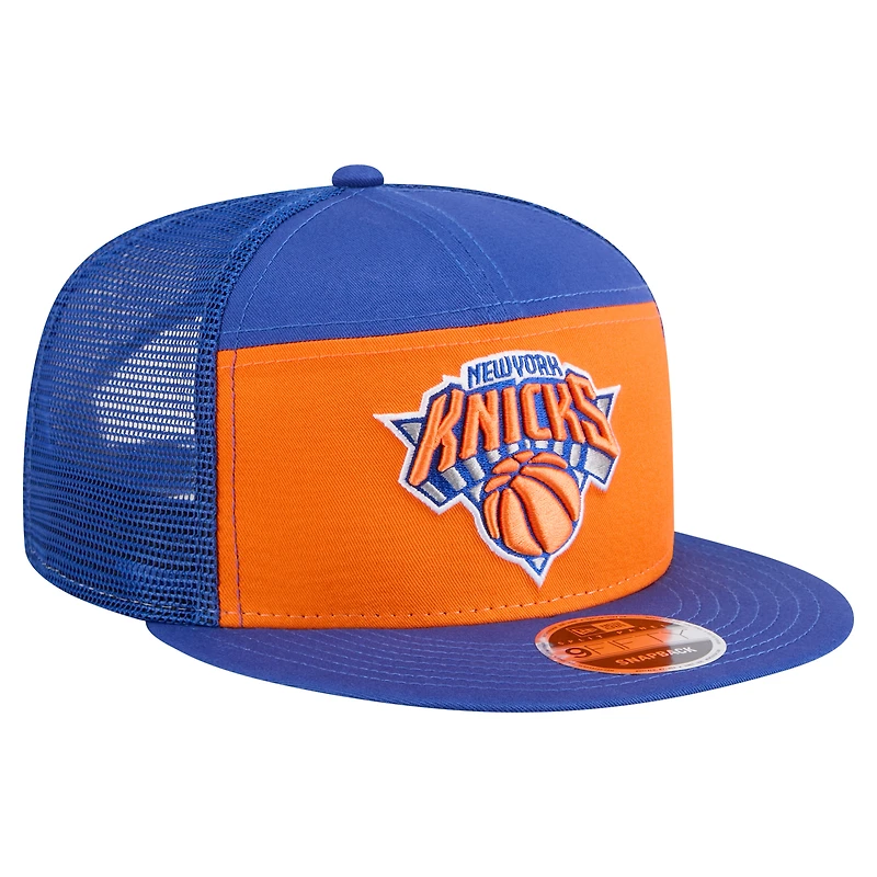Men's New Era  Orange/Blue New York Knicks Outdoor Split Panel 9FIFTY Snapback Hat