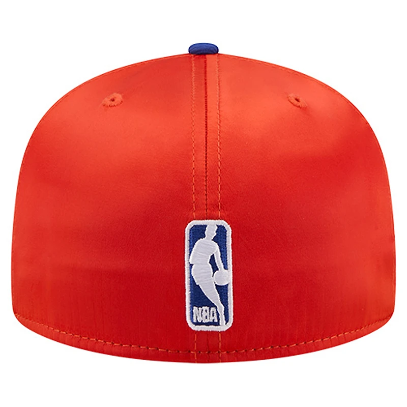 Men's New Era Orange/Blue York Knicks Satin Two-Tone 59FIFTY Fitted Hat