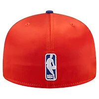 Men's New Era Orange/Blue York Knicks Satin Two-Tone 59FIFTY Fitted Hat