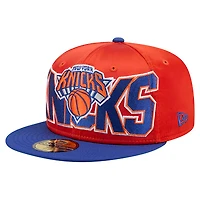 Men's New Era Orange/Blue York Knicks Satin Two-Tone 59FIFTY Fitted Hat